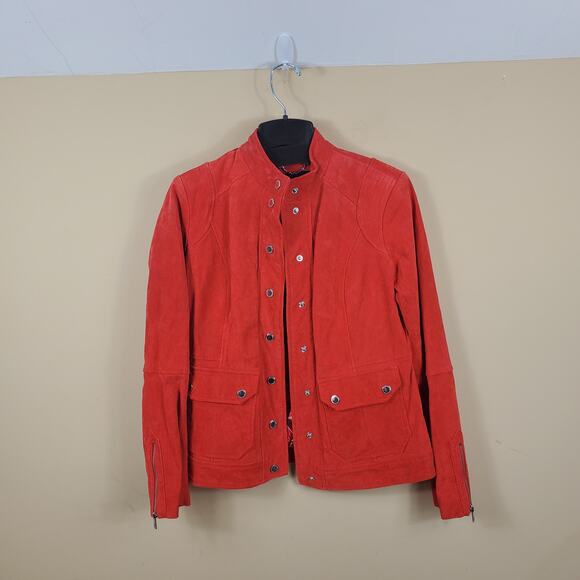 Isaac Mizrahi Live Leather Biker Jacket Size 2 - Picture 8 of 12